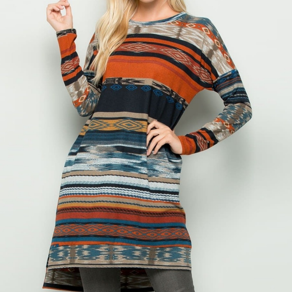 Printed Knit Pullover Dress